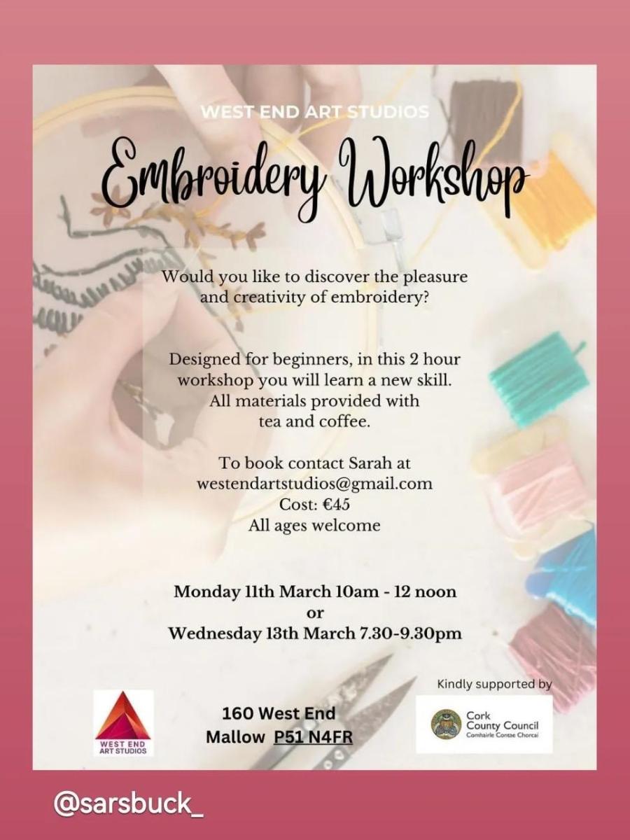 Embroidery Workshop with Sarah&nbsp;Buckley
